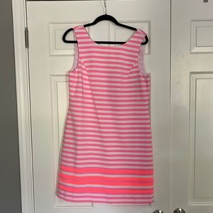 Lilly Pulitzer Pink Striped Eden Shift Dress Size L